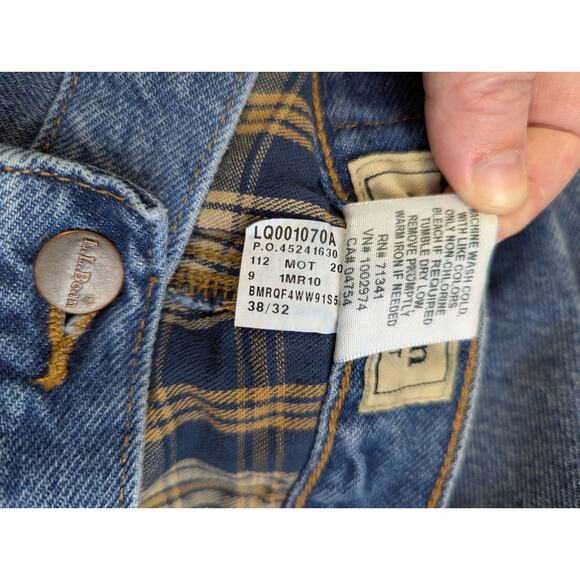 NWOT Vtg LL Bean Flannel Lined Jeans Mens 38x32 Blue Straight Leg Comfort Waist - Picture 4 of 8